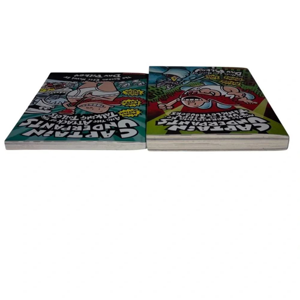 Captain Underpants by Dav Pilkey 2 Paperback Books Scholastic Reading Book #2 #9